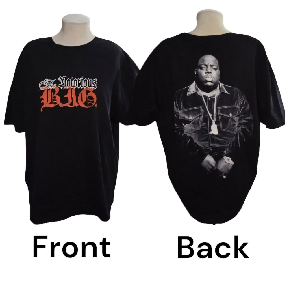 Biggie Smalls The Notorious B. I. G. Graphic short sleeve T-shirt Dual Print